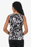 Moschino Couture Black/White Graffiti Print Top Estimated Size M