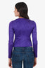 Versace Collection Purple Jacquard Print Zip-Up Jacket Estimated Size XS