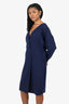 Ralph Lauren Navy Wool Dress With Hook + Eye Closures Estimated Size 6