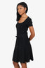 Red Valentino Black Knit Midi Dress With Tie Belt Size S