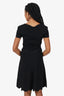 Red Valentino Black Knit Midi Dress With Tie Belt Size S