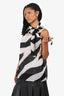 Moschino Boutique Black/White Zebra Print Sleeveless Top Size 12