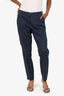 Cambio Navy Polka-Dot Cotton Pants Size 8