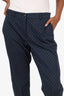 Cambio Navy Polka-Dot Cotton Pants Size 8