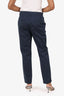 Cambio Navy Polka-Dot Cotton Pants Size 8