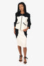 Moschino Cheap & Chic Black/White Zip-Up Jacket + Skirt Set Size 12