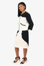 Moschino Cheap & Chic Black/White Zip-Up Jacket + Skirt Set Size 12