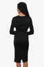 Lanvin Black Ruched Long Sleeve Dress Size 34
