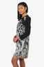 Just Cavalli Black Silk Printed Shift Dress Size 42
