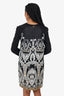 Just Cavalli Black Silk Printed Shift Dress Size 42