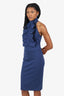 DSquared2 Navy Ruffled Halter Dress Size M