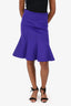 Versace Collection Purple Pleated Zip Skirt Size 42