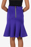 Versace Collection Purple Pleated Zip Skirt Size 42