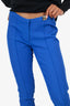 Versace Collection Blue Buckle Detail Straight Leg Pants Size 42
