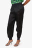 Moschino Couture Black Silk Sheer Cuffed Pants Size 8