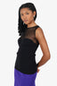 Moschino Cheap & Chic Black Knit/Mesh Bustier Top Size 4