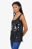 Moschino Cheap & Chic Black Sequin Sleeveless Top Size 8