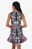 Roberto Cavalli Multicolour Zebra Stripe Flower Print Dress Size 42