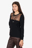 Moschino Cheap & Chic Black Wool Layered Necklace Sweater Size 10