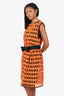 Moschino Couture Orange/Black Cut-Out Bow Dress Size 10