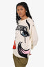 Moschino Couture White Virgin Wool Graphic Sweater Size M