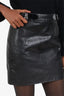 Moschino Cheap & Chic Black Leather Buckle Detail Mini Skirt Size 8