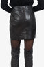 Moschino Cheap & Chic Black Leather Buckle Detail Mini Skirt Size 8