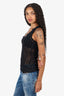 Jean Paul Gaultier Black Knit Sheer Striped Vest Size M
