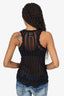 Jean Paul Gaultier Black Knit Sheer Striped Vest Size M