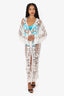 Polo Ralph Lauren White Crochet Long Sleeve Long Cardigan Estimated Size S