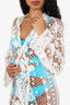 Polo Ralph Lauren White Crochet Long Sleeve Long Cardigan Estimated Size S