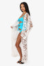 Polo Ralph Lauren White Crochet Long Sleeve Long Cardigan Estimated Size S