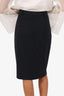 Jean Paul Gaultier Black Wool/Faux Leather Skirt Size 10