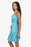 Red Valentino Blue Strappy Ruched Knee Length Dress Size 0