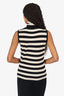 Moschino Black/Cream Wool Sleeveless Turtle-Neck Top Size 8