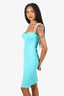 Moschino Cheap and Chic Turquoise Bustier Acrylic Chain Strap Dress Size 40