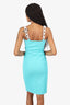 Moschino Cheap and Chic Turquoise Bustier Acrylic Chain Strap Dress Size 40