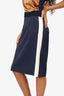 Alberta Ferretti Navy/White Side Panel Skirt Size 8