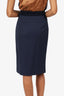 Alberta Ferretti Navy/White Side Panel Skirt Size 8