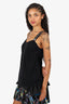 Marc Cain Black Strappy Bow Embroidered Strappy Top Size 5