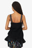 Marc Cain Black Strappy Bow Embroidered Strappy Top Size 5