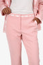 Moschino Couture Pink/White Paint Detail Single Breasted Blazer + Pants Size 6/8
