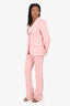Moschino Couture Pink/White Paint Detail Single Breasted Blazer + Pants Size 6/8