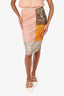 Moschino Cheap and Chic Multicolour Lace Patches Midi Skirt Size 4