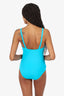 Moschino Blue Bow Cut-out Swimming Suit With Logo Detail Strap Size 8