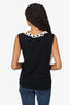 Moschino Cheap and Chic Black Ribbed Chain Collar Detail Sleeveless Top Size 12