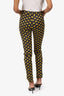 Moschino Couture Black/Yellow Button Print Straight Leg Trousers Size 6
