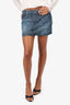 Dsquared² Blue Denim Crinkled Mini Skirt Size 42