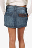 Dsquared² Blue Denim Crinkled Mini Skirt Size 42