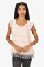 Marc Cain Pink Fringed Sleeveless Top Size 3